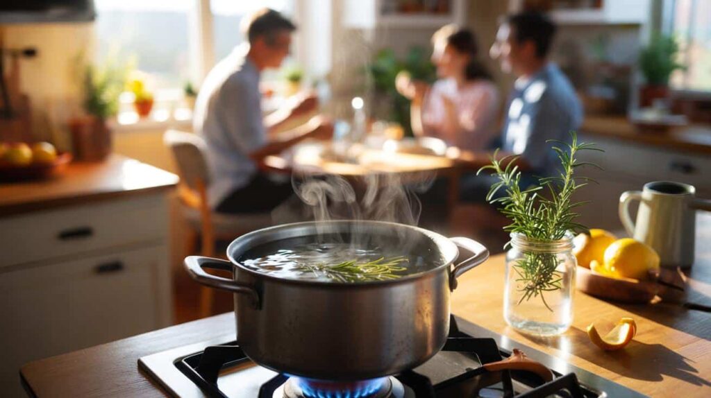 Rosmarin kochen ist der beste Tipp, den ich von meiner Großmutter gelernt habe, und er verwandelt die Atmosphäre in deinem Zuhause komplett.